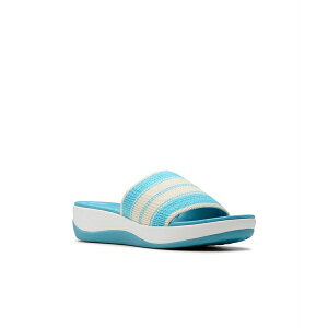 N[NX fB[X T_ V[Y Cloudsteppers Women's Arla Hollis Slip-On Flat Sandals Light Blue Combi Textile