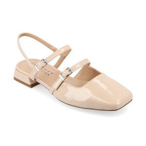 ジャーニーコレクション レディース サンダル シューズ Women's Gretchenn Multi Strap Square Toe Mary Jane Flats Beige