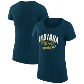 カールバンクス レディース Tシャツ トップス Indiana Pacers GIII 4Her by Carl Banks Women's Filigree Logo Fitted T Shirt Navy