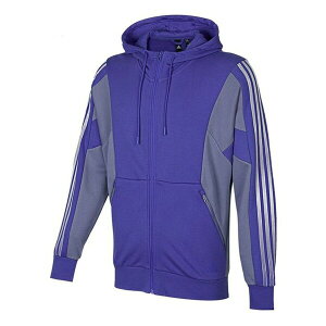 adidas AfB_X Y Xj[J[ yMen's adidas St Kn Block Jkt Contrasting Colors Stripe Knit Hooded Jacket Violets H40198z TCY US_M_L