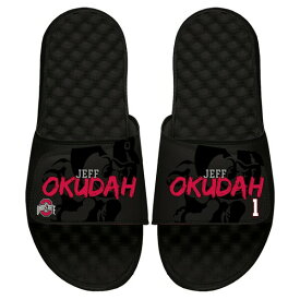 アイスライド メンズ サンダル シューズ Jeff Okudah Ohio State Buckeyes ISlide Player Tonal Pop Slide Sandals Black