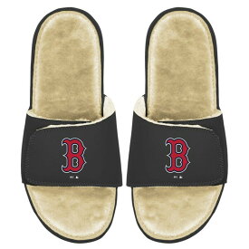 アイスライド メンズ サンダル シューズ Boston Red Sox ISlide Men's Faux Fur Slide Sandals Black/Tan