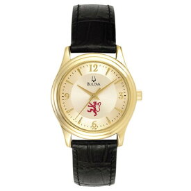 ブロバ レディース 腕時計 アクセサリー Phillips Exeter Academy Big Red Bulova Women's Stainless Steel Watch with Leather Band Gold