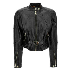 �x���T�[�` ���f�B�[�X �W���P�b�g���u���]�� �A�E�^�[ Belted leather jacket Black