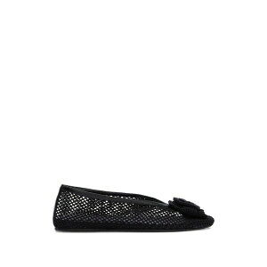 �K�j�[ ���f�B�[�X �T���_�� �V���[�Y Flower embellishment net ballet flats Black