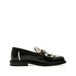 �t�B�����O�s�[�X �����Y �X���b�|���E���[�t�@�[ �V���[�Y Bonsai embroidered loafers Black