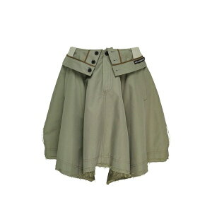 �A���_�[�\�� �x�� ���f�B�[�X �X�J�[�g �{�g���X Upside-down asymmetric skirt Green