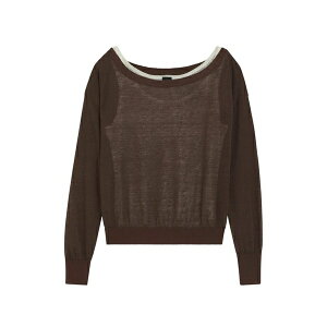 �{�X ���f�B�[�X �j�b�g&�Z�[�^�[ �A�E�^�[ Fine-knit layered-effect sweater Brown