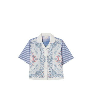 �N���[�f�B�s�G���� ���f�B�[�X �V���c �g�b�v�X Stripe-pattern cotton shirt White