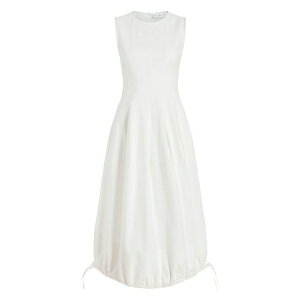�v���G���U �X�N�[���[ �z���C�g ���[�x�� ���f�B�[�X �����s�[�X �g�b�v�X Drawstring-hem sleeveless dress White