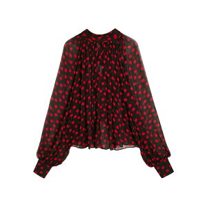 ���j�[�R�{ ���f�B�[�X �V���c �g�b�v�X Polka-dot blouse Black