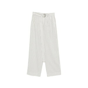 �A�C�X�o�[�O ���f�B�[�X �J�W���A���p���c �{�g���X Belted pinstripe-pattern trousers White