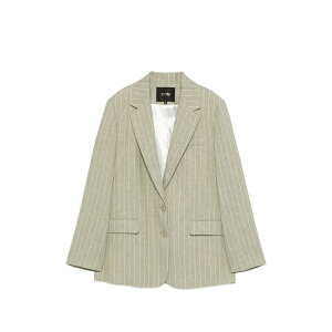 �}�[�W�� ���f�B�[�X �W���P�b�g���u���]�� �A�E�^�[ Pinstripe-pattern blazer Neutrals