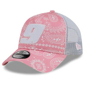 ニューエラ メンズ 帽子 アクセサリー Chase Elliott New Era 9FORTY AFrame Trucker Paisley Adjustable Hat Pink