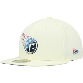 ニューエラ メンズ 帽子 アクセサリー Tennessee Titans New Era Chrome Color Dim 59FIFTY Fitted Hat Cream