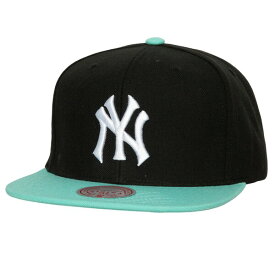 ミッチェル&ネス メンズ 帽子 アクセサリー New York Yankees Mitchell & Ness Hometown Snapback Hat Black/Teal