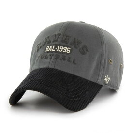 フォーティーセブン メンズ 帽子 アクセサリー Baltimore Ravens '47 Ridgeway Clean Up Adjustable Hat Charcoal