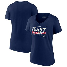 ファナティクス メンズ Tシャツ トップス Atlanta Braves Fanatics Branded Women's 2022 NL East Division Champions Locker Room VNeck TShirt Navy