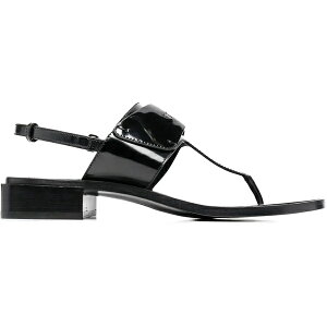 Ferragamo tFK fB[X Xj[J[ yFerragamo Logo-Plaque Detail Thong Sandals Black (Women's)z TCY US_5.5(22.5cm) Black