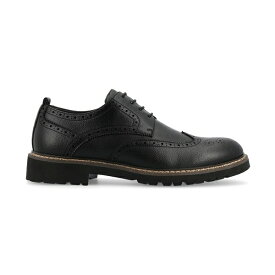 ヴァンセ カンパニー メンズ スニーカー シューズ Men's Campbell Tru Comfort Foam Wingtip Lace-Up Derby Shoes Black