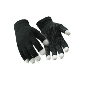 リフリッジウェア メンズ 手袋 アクセサリー Men's Touchscreen PVC Dot Grip Black Knit Gloves Black