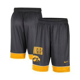 ナイキ レディース カジュアルパンツ ボトムス Men's Charcoal, Gold Iowa Hawkeyes Fast Break Shorts Charcoal, Gold