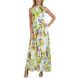 ジュリア ジョーダン レディース ワンピース トップス Mock-Neck Tiered Printed Chiffon Maxi Dress Ivory Multi