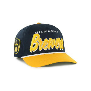 47�u�����h �����Y �X�q �A�N�Z�T���[ Men's Navy Milwaukee Brewers Drop Shadow Rope Hitch Adjustable Hat Navy