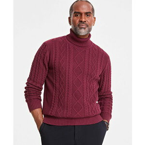 �N���u���[�� �����Y �j�b�g&�Z�[�^�[ �A�E�^�[ Men's Chunky Turtleneck Sweater, Created for Macy's Red Plum
