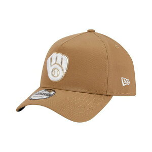 �j���[�G�� �����Y �X�q �A�N�Z�T���[ Men's Khaki Milwaukee Brewers A-Frame 9FORTY Adjustable Hat Khaki
