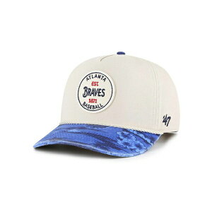 47�u�����h �����Y �X�q �A�N�Z�T���[ Men's Cream/Navy Atlanta Braves Fiji Rope Hitch Adjustable Hat Cream, Navy