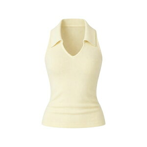 ���t�H���[�V���� ���f�B�[�X �J�b�g�\�[ �g�b�v�X Austine collared knit top Yellow