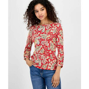 �m�[�e�B�J �W�[���Y ���f�B�[�X �J�b�g�\�[ �g�b�v�X Women's Boat-Neck Paisley-Print Top Samba Multi