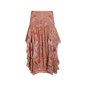 �t�@�[�� ���I ���f�B�[�X �X�J�[�g �{�g���X Floral-print ruffled skirt Pink
