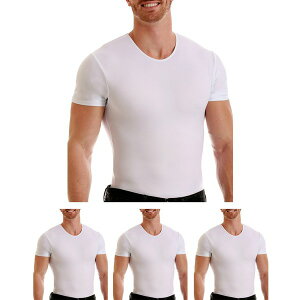 �C���X�^�X���� �����Y �V���c �g�b�v�X Men's Big & Tall Insta Slim 3 Pack Compression Short Sleeve Crew-Neck T-Shirts White
