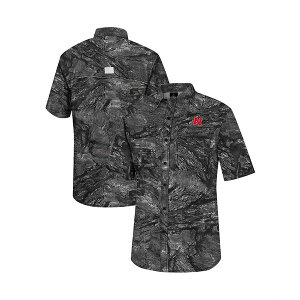 RVA Y Vc gbvX Men's Charcoal Nebraska Huskers Realtree Aspect Charter Full-Button Fishing Shirt Charcoal
