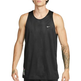 ナイキ メンズ シャツ トップス Nike Men's Dri-FIT Studio '72 Men's Reversible Allover Print Training Tank Black