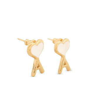 �A�~ �����Y �s�A�X�E�C�������O �A�N�Z�T���[ Brass earrings with hammered ami de coeur Gold
