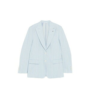 �}�j���G�� ���b�c ���f�B�[�X �W���P�b�g���u���]�� �A�E�^�[ Pinstripe-pattern peak-lapels jacket Blue