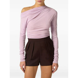 �G���U�x�X�t�����L ���f�B�[�X �V���c �g�b�v�X Long-sleeved draped top Pink