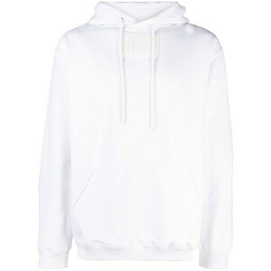 �u�C�e�B�[�G���G�k�e�B�[�G�X �����Y �p�[�J�[�E�X�E�F�b�g�V���c �A�E�^�[ Barcode-patch drawstring hoodie White