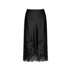 �t���[�f���}�[�� ���f�B�[�X �X�J�[�g �{�g���X Juliet lace-trim midi skirt Black