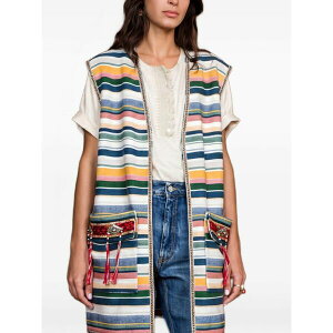 �t�H���e�� ���f�B�[�X �J�b�g�\�[ �g�b�v�X Striped-pattern tassel-detail sleeveless vest White
