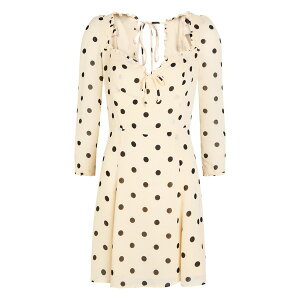 ���t�H���[�V���� ���f�B�[�X �����s�[�X �g�b�v�X Ruffled-trim polka-dot dress Neutrals