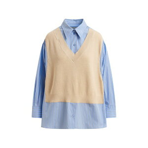 �G�b�Z���V�����A���g���[�v ���f�B�[�X �V���c �g�b�v�X Striped-pattern shirt Blue