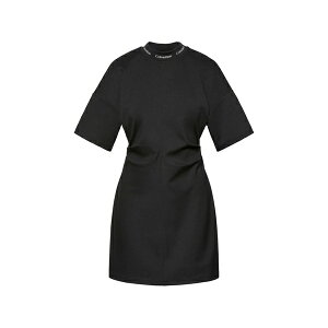 �J���o���N���C�� ���f�B�[�X �����s�[�X �g�b�v�X Logo-neckline gathered-waist mini dress Black