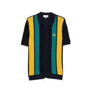 �Z���W�I�E�^�b�L�[�j �����Y �V���c �g�b�v�X Stripe-pattern shirt Blue