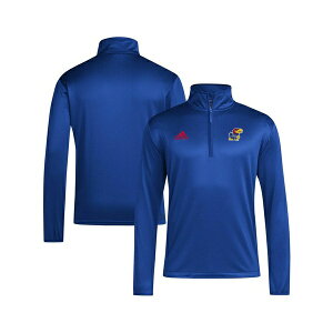 �A�f�B�_�X �����Y �p�[�J�[�E�X�E�F�b�g�V���c �A�E�^�[ Men's Royal Kansas Jayhawks 2024 Coaches Sideline Quarter-Zip Top Royal