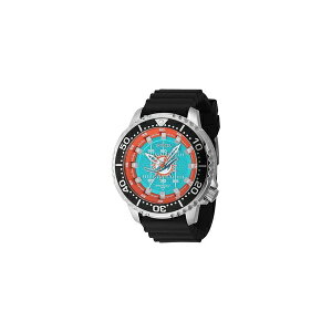 CrN^ Y rv ANZT[ Men's 48102 NFL Miami Dolphins Quartz 3 Hand Light Blue Dial Watch Black