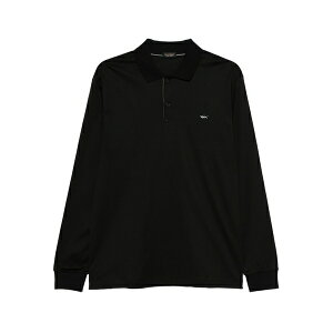 �|�[���A���h�V���[�N �����Y �|���V���c �g�b�v�X Long-sleeve embroidered polo shirt Black